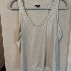 Express Metallic Silver Tank Top
